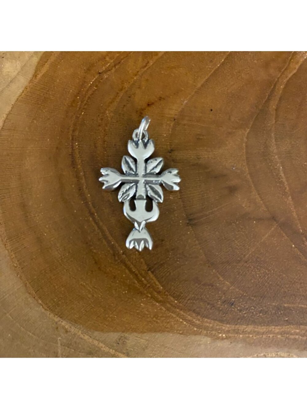 RETIRED James Avery Tulip Dove Cross Pendant, Sterling Silver